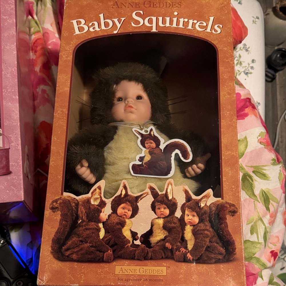Anne Geddes Baby Squirrels Doll - Brown